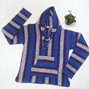 EL PASO SADDLEBLANKET CO Baja Hoodie Pullover M Surfer Festival Drug Rug Poncho - Picture 1 of 5