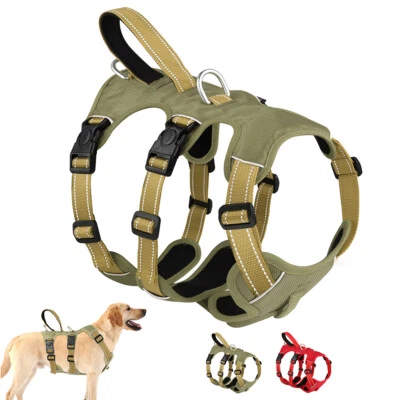 Dog Harness with Handle No Pull Escape Proof Reflective Nylon Front Leading M-XL - Image 1 of 4