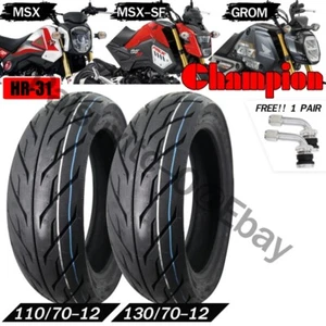 CHAMPION 110/70-12 & 130/70-12 HR31T/L Tyre Set For Honda GROM-125,MSX 2013-2022 - Picture 1 of 6