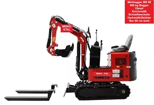 Minibagger Bagger 800 kg ✅Diesel ✅Knickmatik ✅ Schwenkarm ✅Schnellwechsler - Bild 1 von 7
