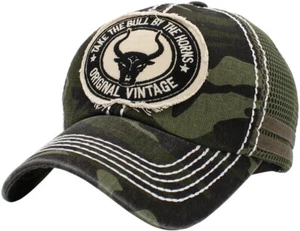 "Camouflage' Grab the Bull by the Horns' Adjustable Hat by KB Ethos" - Picture 1 of 4