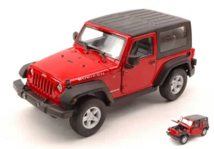 MODELLINO AUTO STATICO WELLY JEEP WRANGLER RUBICON 2007 SOFT TOP ROSSO 1:24 - Foto 1 di 2