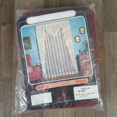 Vintage Beacon Teares Cranberry 2 Painéis 60"x81" Cortinas de Janela de Renda Fabricadas nos EUA - Imagem 1 de 4