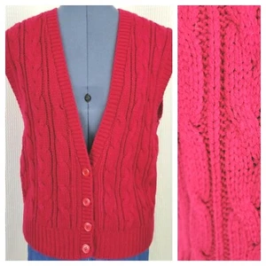 Vintage Adaptations Maroon/Red Sweater Vest with Front Buttons Size Large - Picture 1 of 10