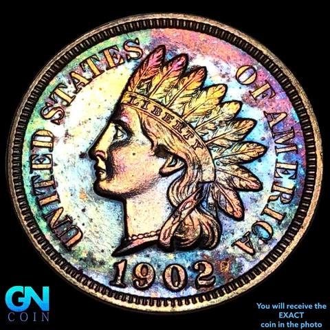 1902 PROOF Indian Head Cent Penny E5510 Cover