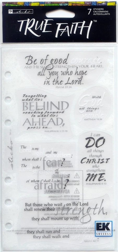 Vintage Sticko True Faith COURAGE Christ Strength Salvation 62377 FAST FREE ship - Image 1 of 1