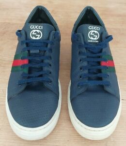 GUCCI LEATHER  TRAINERS BLUE SIZE 7