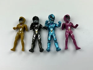 Lot Of 3" Pink Black Yellow & Blue Power Ranger Figure Mini 2017 Bandai - Picture 1 of 3