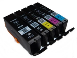 5X Canon Original Patronen PGI-550 CLI-551 IP7250 MG5450 MG5550 MX725 MX925 - Bild 1 von 1