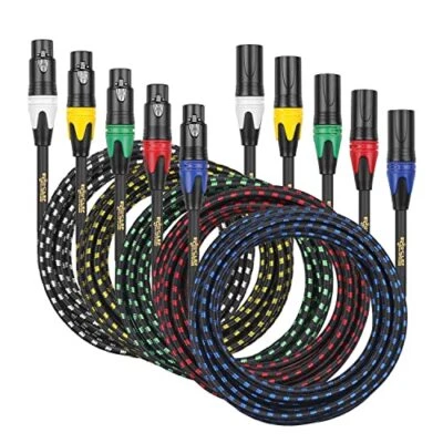 Clef Audio Labs  XLR Male to XLR Female, Shell/5 Color Braided -12FT-5PK - Image 1 of 4