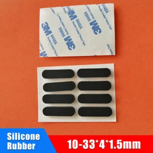 10-33*4*1.5mm Schwarz Oval Rutschfeste Gummifüße Pads Silikongummi Möbelgleiter - Bild 1 von 6