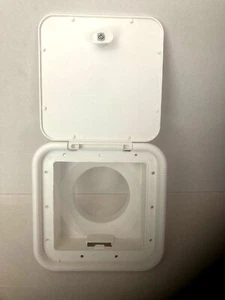 3 7/8" Back Hole WHITE Sewer Hose Hatch Cover 9000 Replacement for D&W Sani-Tube - Picture 1 of 4