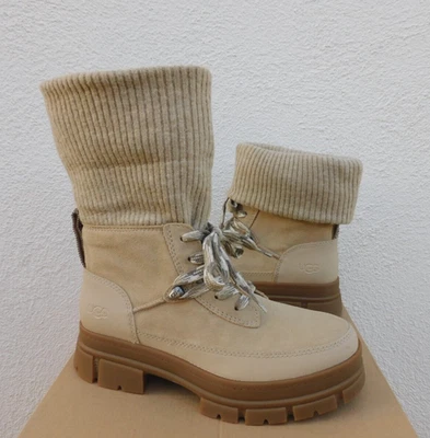 UGG MUSTARD SEED ASHTON HIKER WATERPROOF SUEDE ANKLE BOOTS, US 6.5/ EUR 37.5 NEW - Image 1 of 4