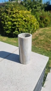 Cylindrical Natural Stone Vase, Elegant Onyx (?) Decorative Flower Vase - Picture 1 of 12
