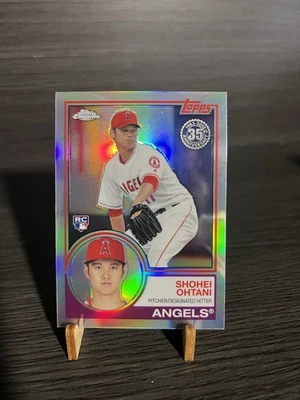 2018 Topps Chrome Shohei Ohtani RC 35th Anniversary Refractor 83T-6 ROOKIE MVP - Image 1 of 2
