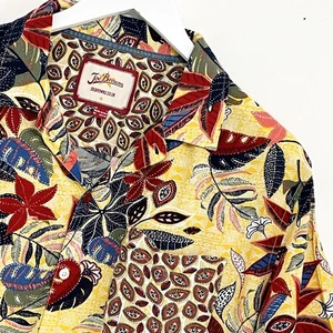 Joe Browns Hemd Herren L Large Regular Fit Blau Blumen Baumwolle Kurzarm - Bild 1 von 10