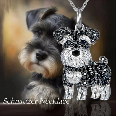 Dog Pendant Necklace Schnauzer Puppy Animal Pet Jewelry Women Style 1 Pc - Image 1 of 4