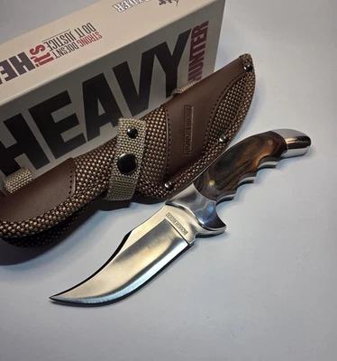 Nuevo cuchillo de hoja fija Rough Rider Heavy Hunter Caribou funda de tela de tweed marrón Foto 1 de 4