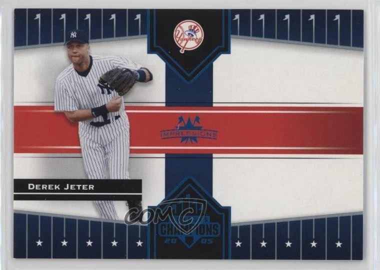 2005 Donruss Champions Blue Impressions /100 Derek Jeter #445 HOF - Image 1 of 2