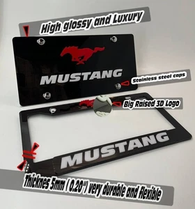 License Plate Frame for MustangTag 2pcs Set COVER Holder fits universal - Bild 1 von 5