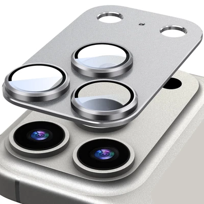 UK Tempered Glass Metal Ring Camera Lens Protector For iPhone 17 Pro Max 17 Pro - Image 1 of 4