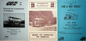3 x Folletos de Autobús Rally 1986 Vintage Kidderminster Brighton History Coach Transpo - Imagen 1 de 5
