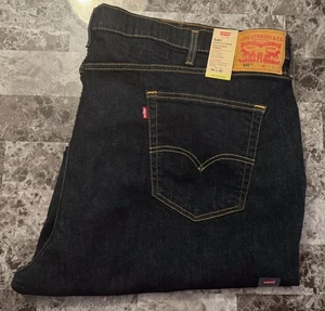 NWT LEVI'S 541 FLEX 54x30 BIG & TALL DARK WASH TAPERED DENIM JEANS IRREGULAR - Picture 1 of 6