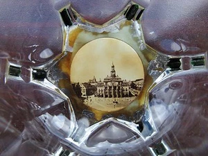 Antique Glass Bowl with Green Glass Striped Cut Away Small  Lüneburg Lunenburg - Picture 1 of 8