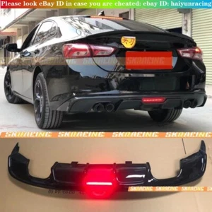 Gloss Black Rear Bumper Diffuser Lip Spoiler Kits For Chevrolet Malibu 2016-2021 - Picture 1 of 11