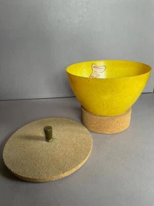 RARE Kimball Fiberglass Cork Ice Bucket California Modern MCM w/label 1950s-60s - Picture 1 of 11