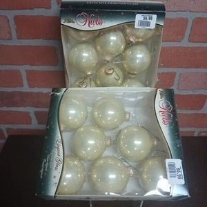 Krebs Designer Glass With Crowns Ornaments 15 Count Color Chablis Gold Missing 1 - Picture 1 of 5