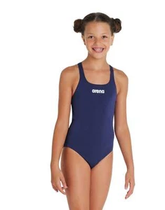 Arena Girls Team Swim Pro Solid Swimsuit - Navy/White - Picture 1 of 6