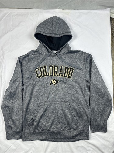 Felpa con cappuccio Colorado Buffaloes Majestic da uomo taglia media grigia usata in ottime condizioni Coach Prime