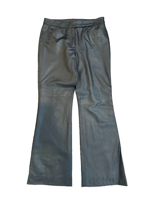 Etcetera Laureate Black Lined 100% Leather Bootcut Pants Size 6 Retail $649 - Изображение 1 из 4