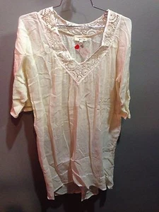 Vestido Marfil Sólido Encaje Fruncido Marca LA $89 NUEVO CON ETIQUETAS Hecho en LA - Imagen 1 de 3