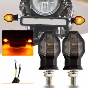 For Honda Suzuki Motorcycle Front Turn Signal Indicator Blinker Lights Smoke Len - Picture 1 of 9