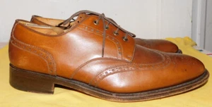 CALZOLERIA HARRIS MADE IN ITALY LIGHT BROWN WING TIP LACE UP SHOES SIZE 10. - Picture 1 of 9