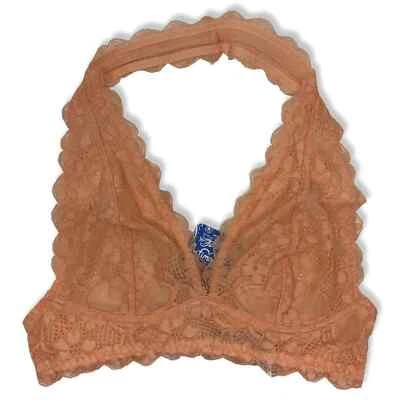 Bralette Free People Naranja Claro Encaje Halter Galón XS Nuevo Foto 1 de 3