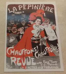 Vintage große Postkarte Kunstdruck 1898 Jules-Alexandre Grun Chauffons Revue 4"x6" - Bild 1 von 4