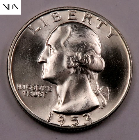 1953 Washington Quarter - Gem BU - 90% Silver Cover