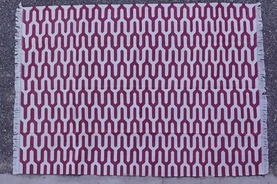 Alfombras Rugmoda hechas a mano 100 % algodón diseño enano (longitud: 180 cm, ancho: 120 cm) rojas Foto 1 de 4