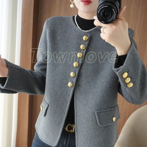 OFF WHITE Cappotto invernale cashmere donna giacca corta lana cappotto monopetto giacche slim