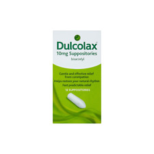Dulcolax Twelve Plus 10mg 12 Suppositories - Constipation Relief - Free Delivery