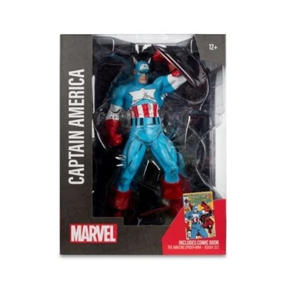 McFarlane Captain America from The Amazing SpiderMan #323 1:6 Scale Posed Figure - Image 1 of 4