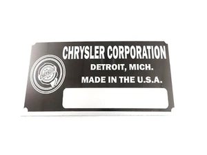 DATA PLATE FITS TO VINTAGE CHRYSLER COWL 1922-33 #V422-8 - Picture 1 of 7