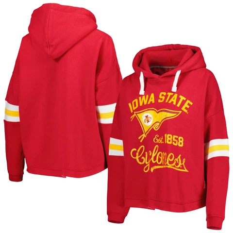 Women's Pressbox Cardinal Iowa State Cyclones Super Pennant Pullover Hoodie Cover