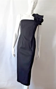 VESTIDO LÁPIZ COSTA NEGRO TIRAS UN HOMBRO TALLA 12 - Imagen 1 de 7