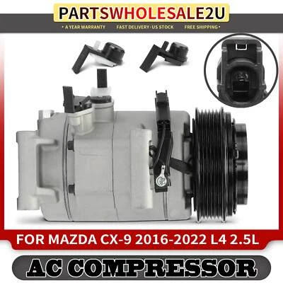 Novo compressor CA A/C com embreagem para Mazda CX-9 2016 2017 2018 2019-2023 2,5L - Imagem 1 de 4