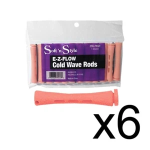 ST-356-PKSHx12 SALÓN DE BELLEZA EZ OLA FRÍA CABELLO VARILLAS PERMANENTES - 6 PIEZAS 1 DOZ ROSA CORTO - Imagen 1 de 1
