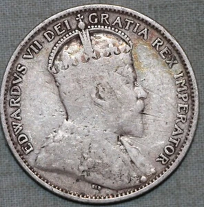Terranova 1904 H ~ 20 centavos de plata 0,925 ~ Eduardo VII ~ 99 ¢ envío con orugas - Imagen 1 de 2